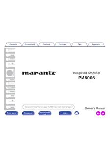Marantz PM8006 manual. Camera Instructions.